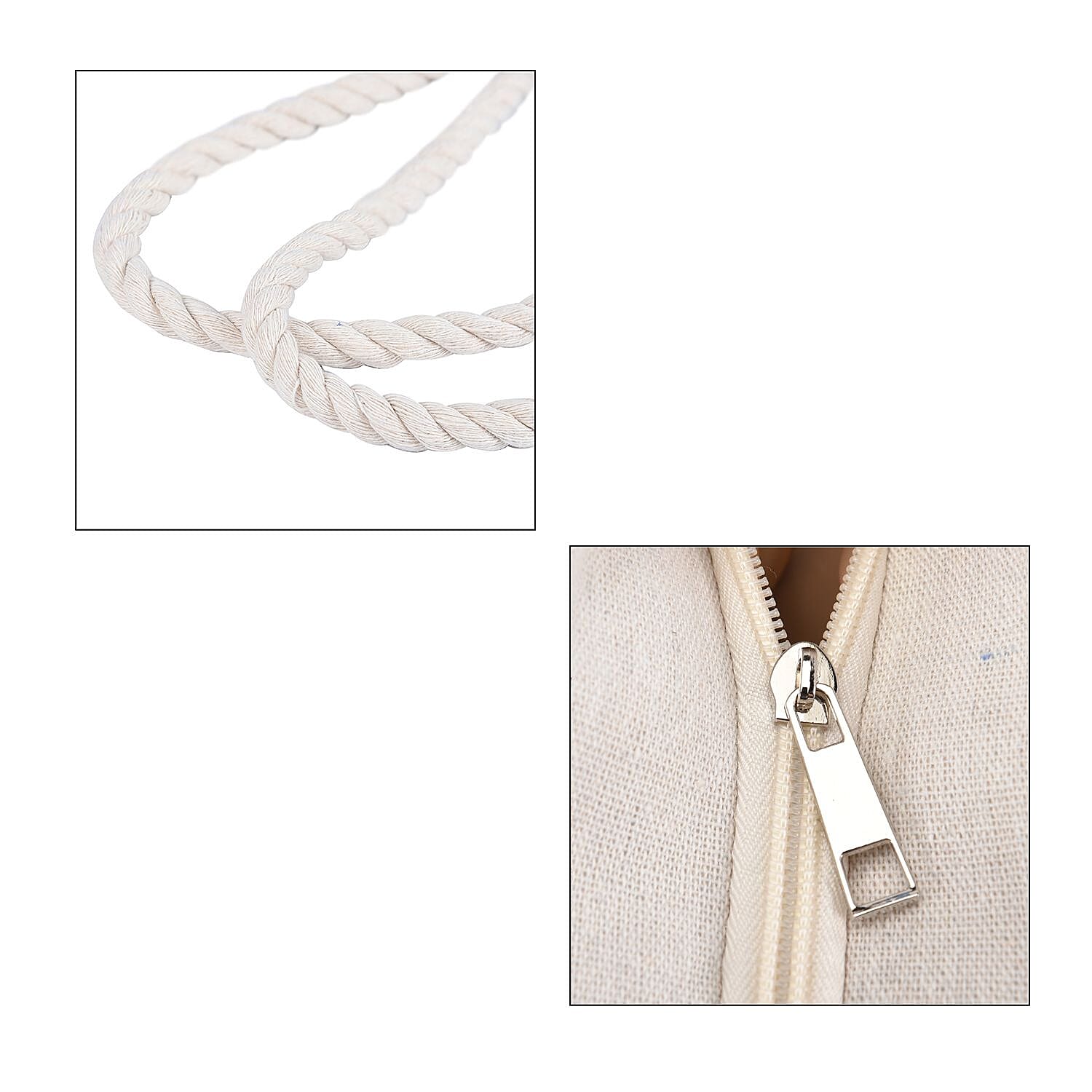 Floral Pattern Tote Bag (Size 45x36x30x9 Cm) - White