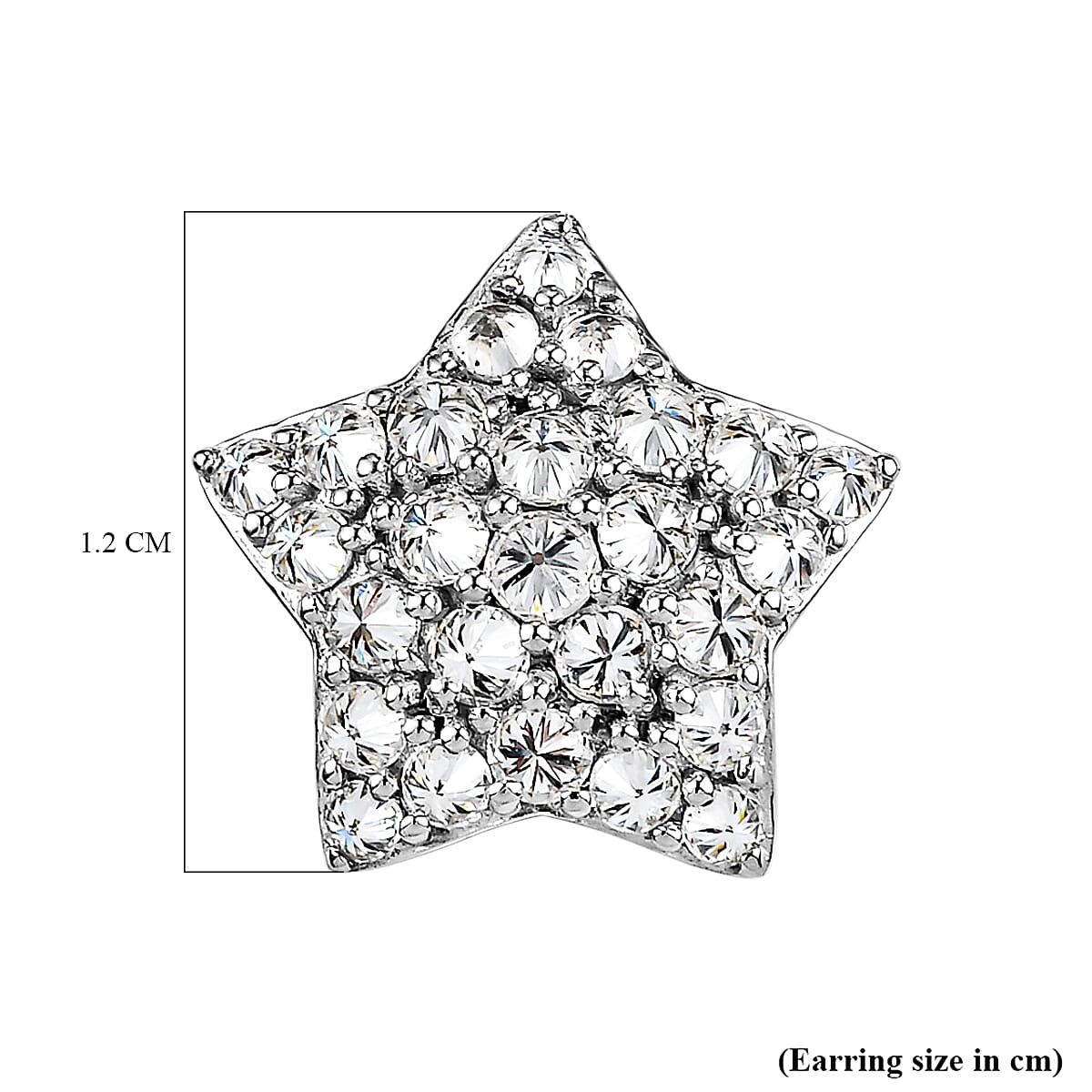 GP Celestial Dream Collection - Moissanite Star Stud Earrings (With Push Back) in Platinum Overlay Sterling Silver 1.00 Ct.