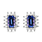 9K White Gold AA Tanzanite and Diamond Stud Earrings (with Push Back) 1.64 Ct.