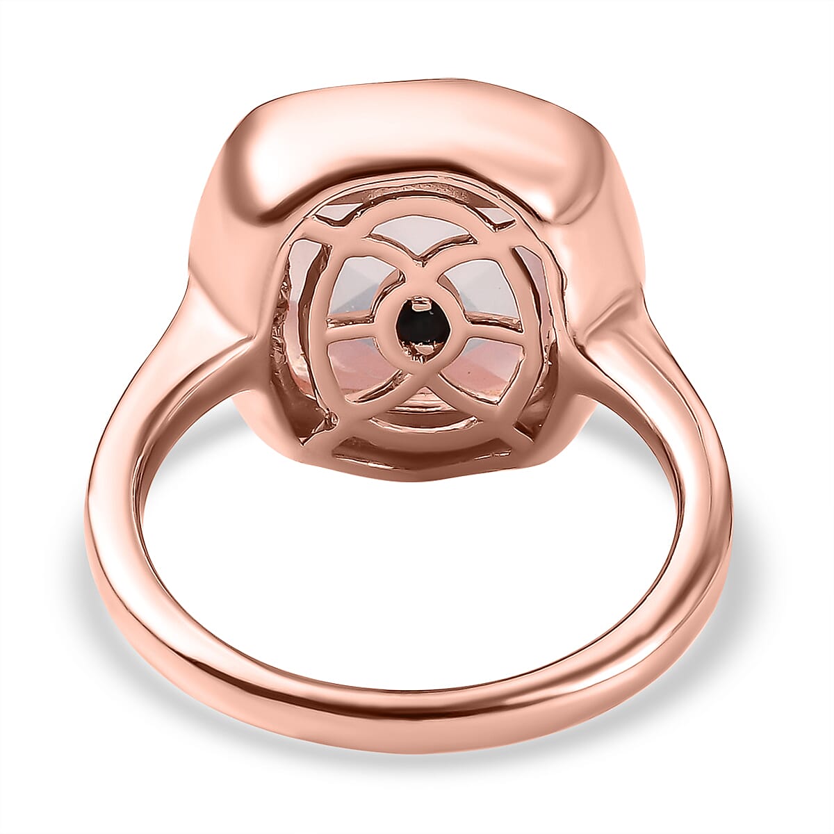 GP Rose Quartz Ring in 18K Rose Gold Vermeil Plated Sterling Silver 6.36 Ct.
