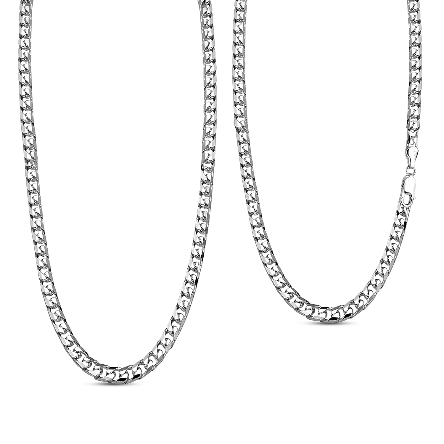 Treasure Chest Deal - Sterling Silver Curb Necklace (Size - 20) with Lobster Clasp, Silver Wt. 33.00 Gms (1.02 Troy Ounce)