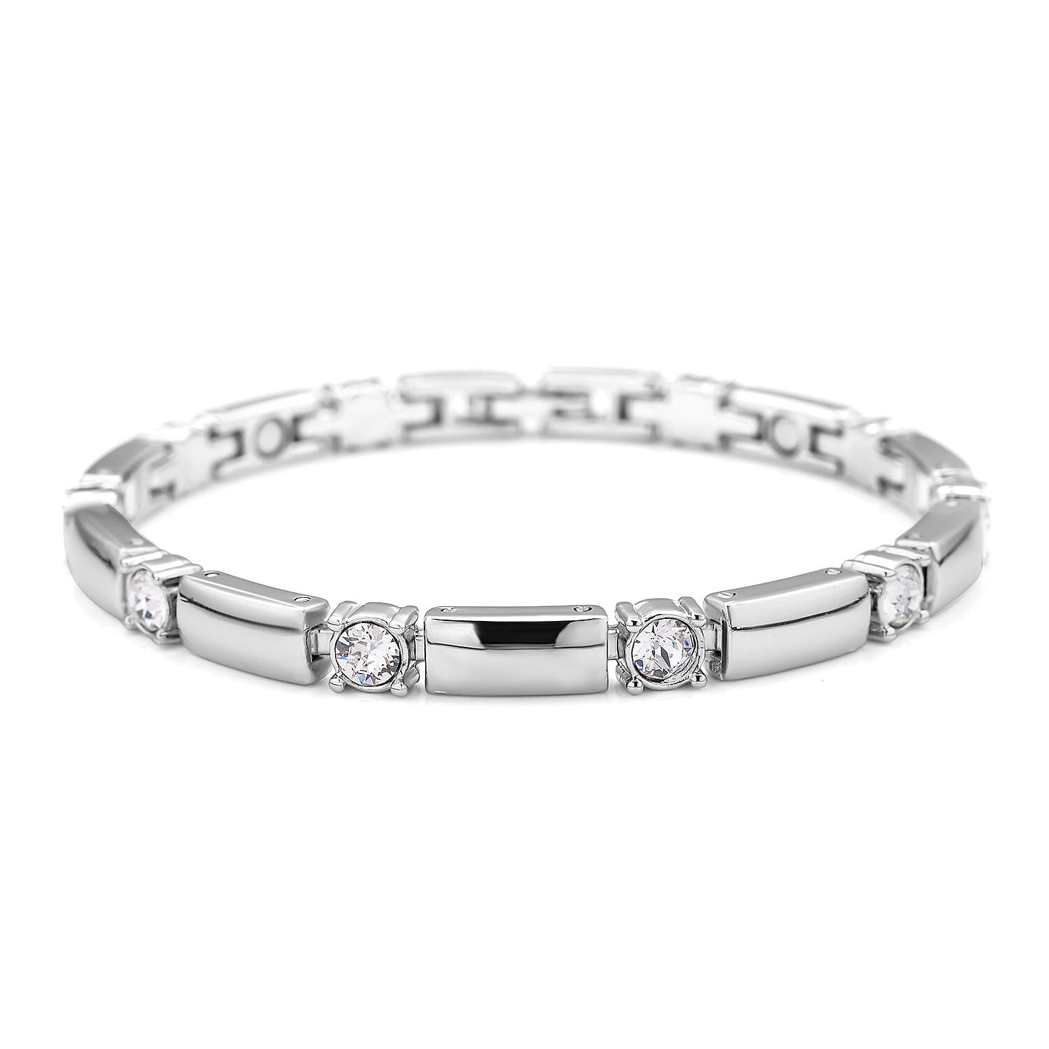 White Austrian Crystal Magnetic Bracelet (Size - 7.25)