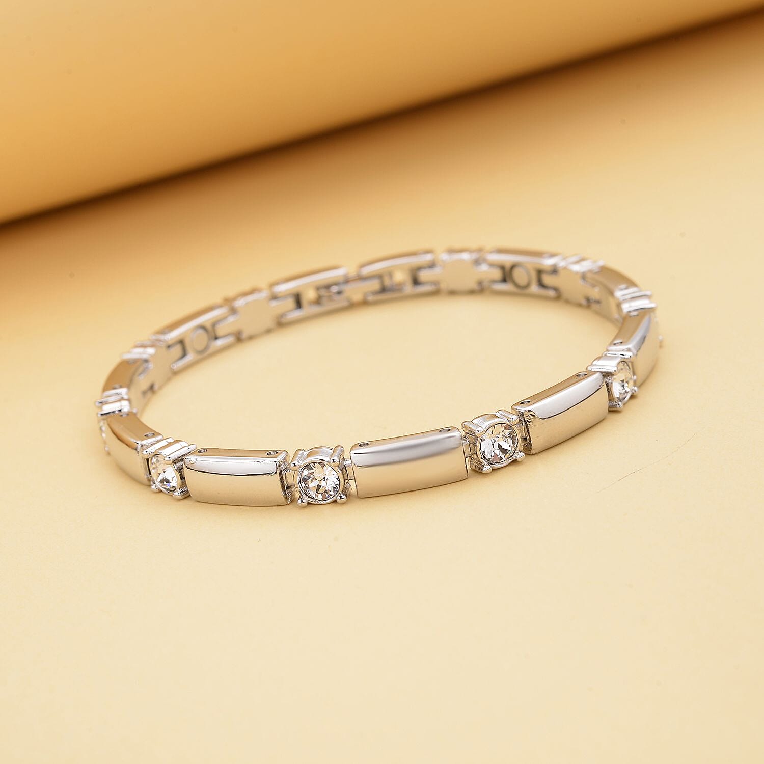 White Austrian Crystal Magnetic Bracelet (Size - 7.25)