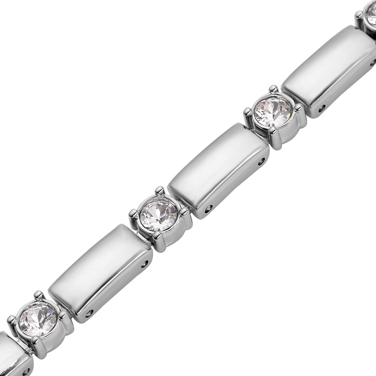 White Austrian Crystal Magnetic Bracelet (Size - 7.25)
