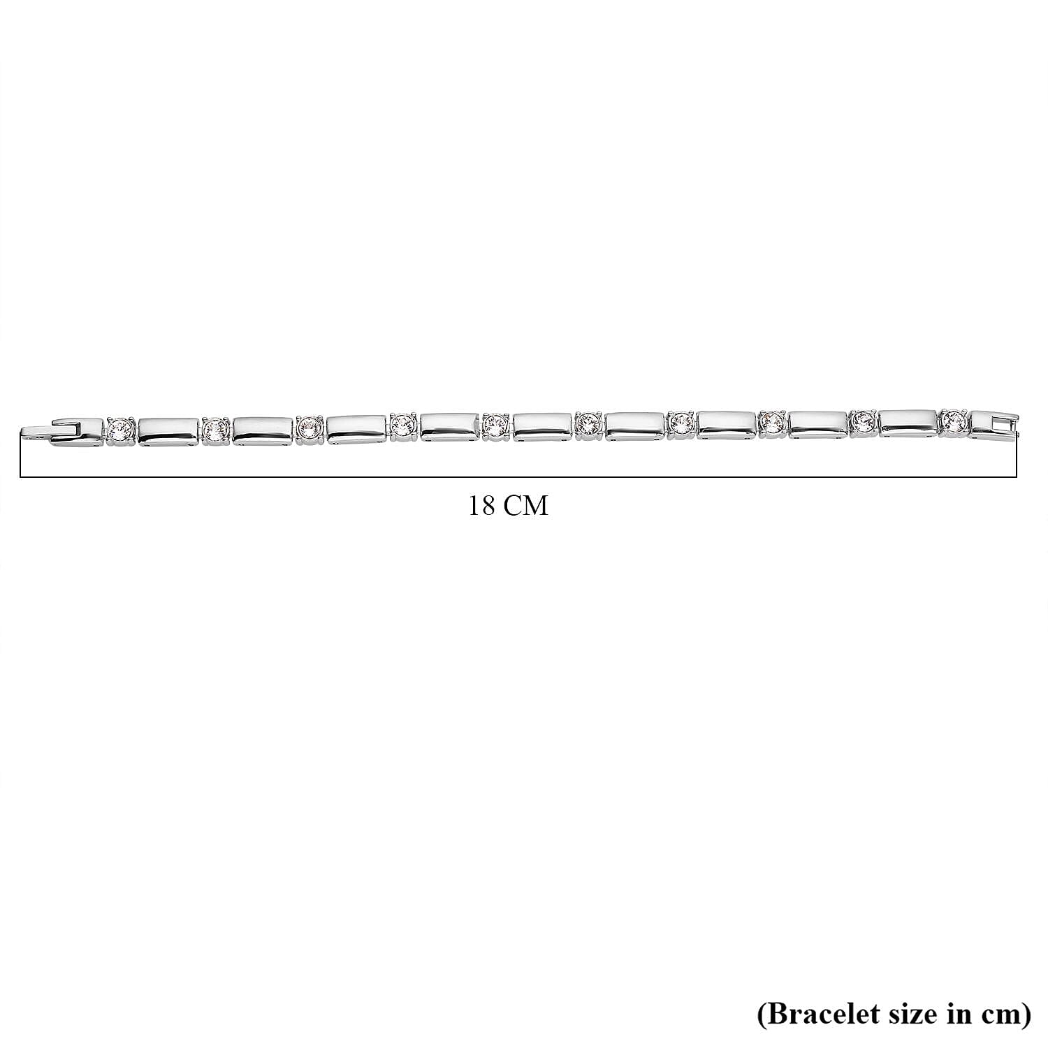 White Austrian Crystal Magnetic Bracelet (Size - 7.25)