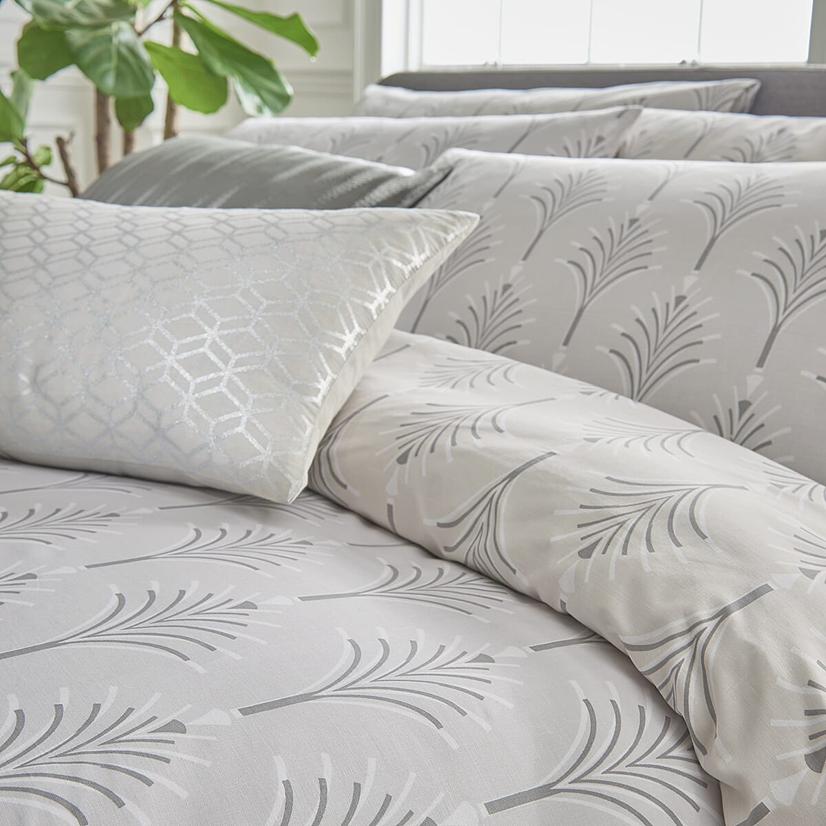 Cotton Bedding Set - Silver