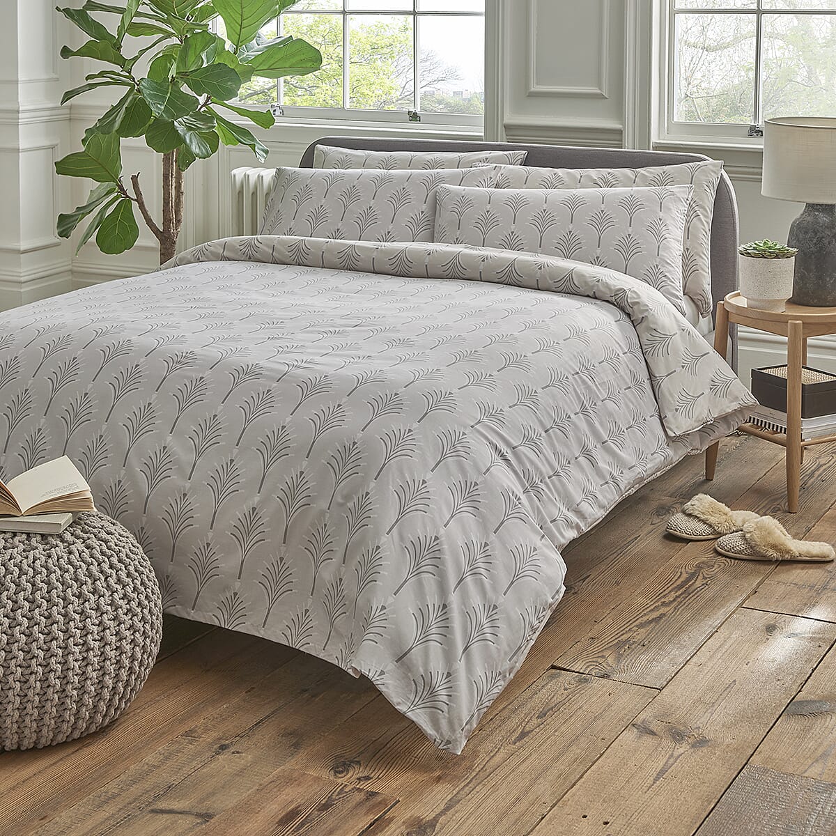 Cotton Bedding Set - Silver