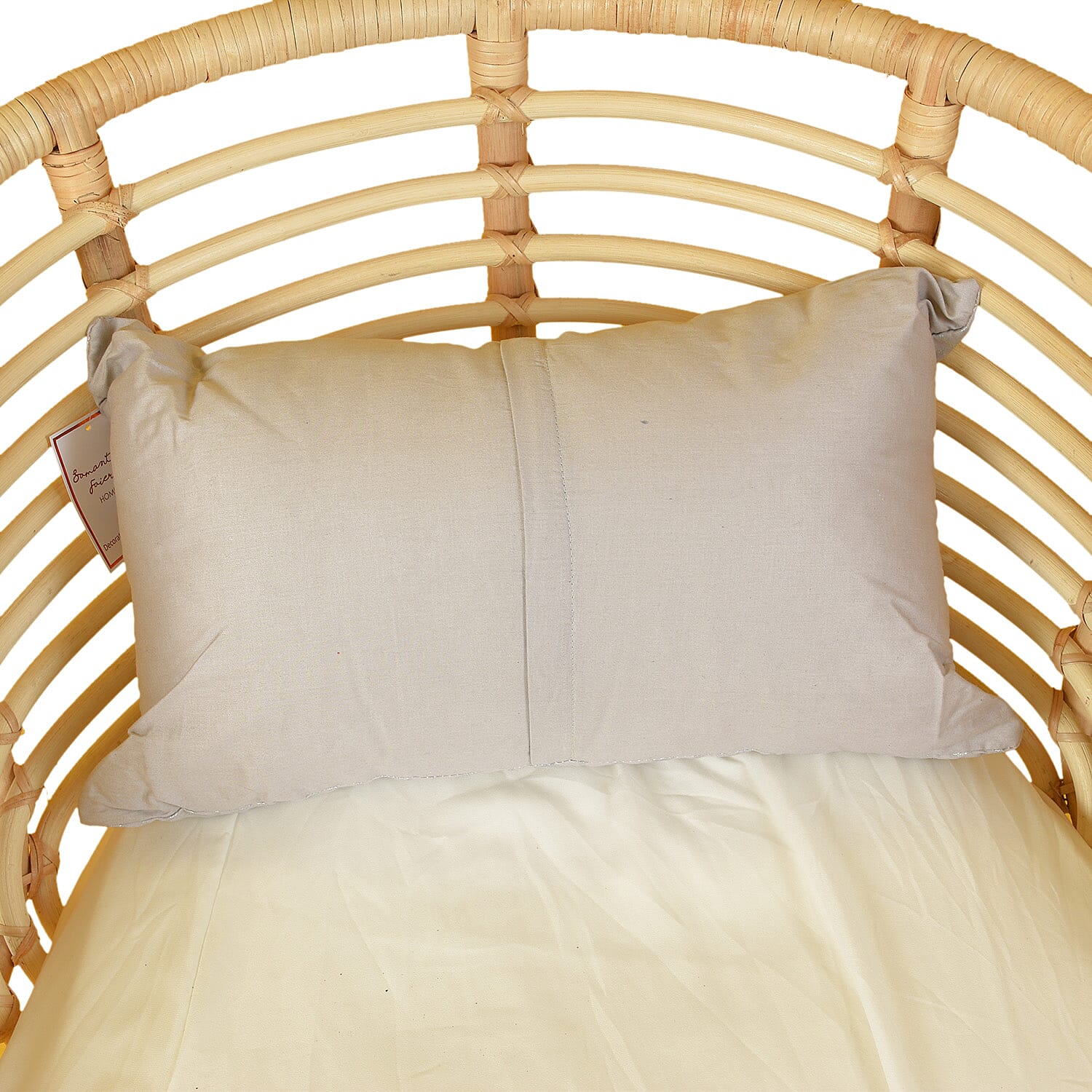 100% Cotton Sateen Gilda Cushion (Size 50x30 Cm) - Silver