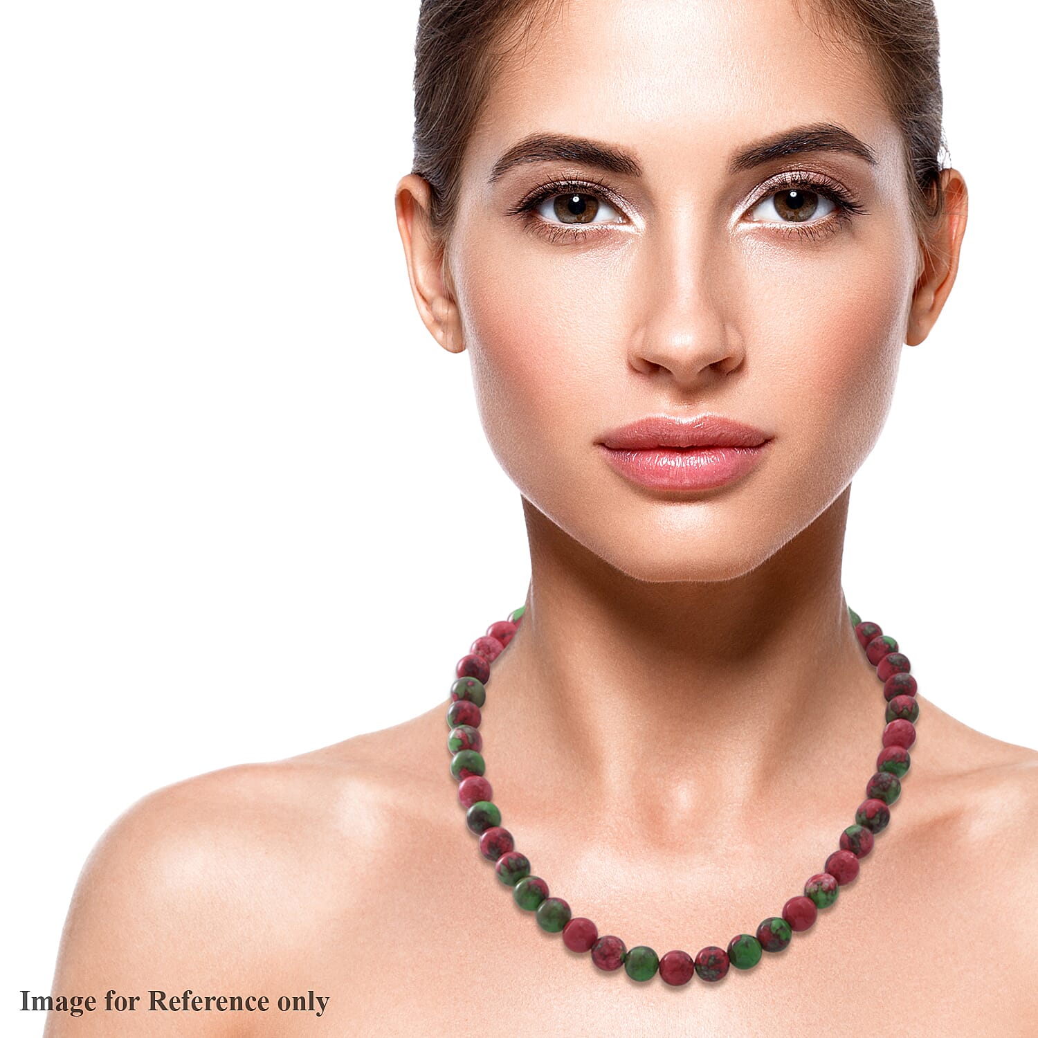 Multi Colour Agate Beads Necklace (Size - 20) with Lobster Clasp in Rhodium Overlay Sterling Silver 300.00 Ct.