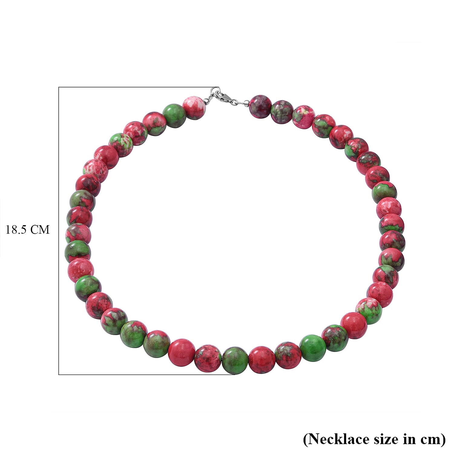 Multi Colour Agate Beads Necklace (Size - 20) with Lobster Clasp in Rhodium Overlay Sterling Silver 300.00 Ct.