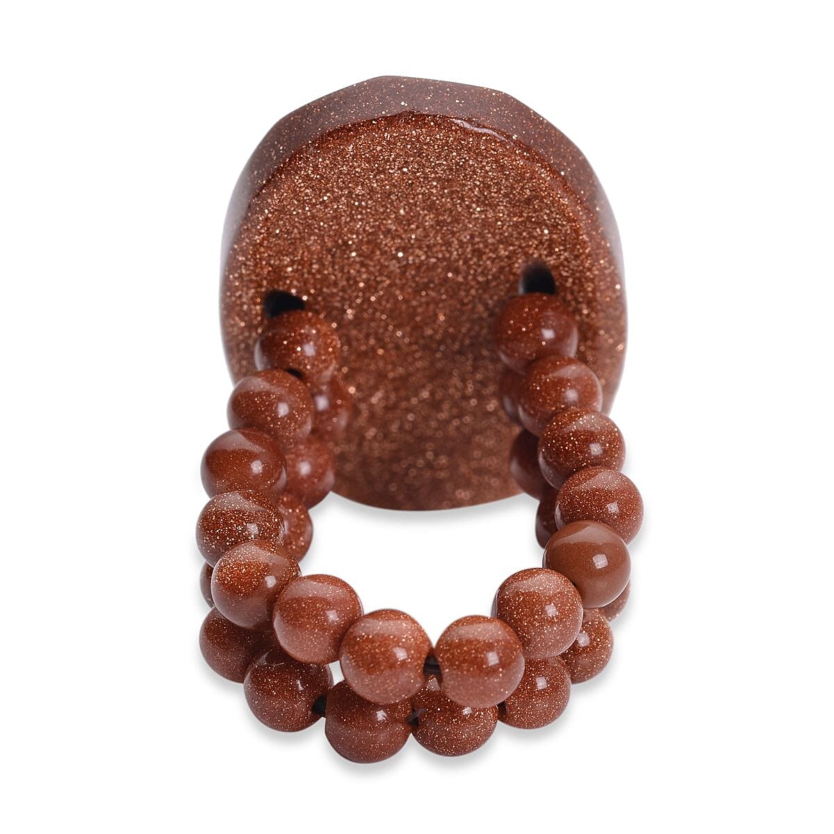 Gold Sandstone Ring (Size P- T Stretchable) 56.00 Ct.