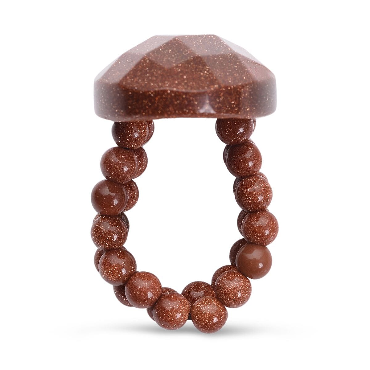 Gold Sandstone Ring (Size P- T Stretchable) 56.00 Ct.