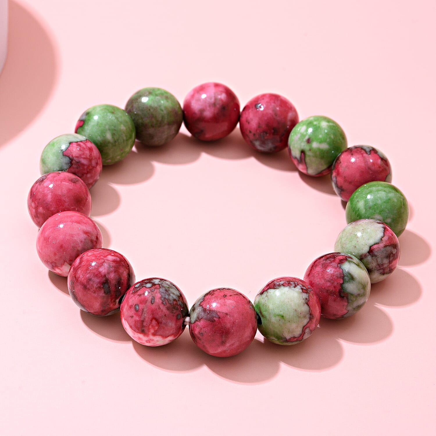 Multi Colour Agate Beads Bracelet (Size 7)Stretchable 150.00 Ct.