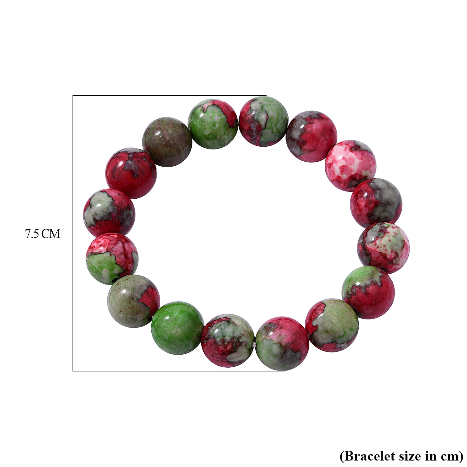 Multi Colour Agate Beads Bracelet (Size 7)Stretchable 150.00 Ct.