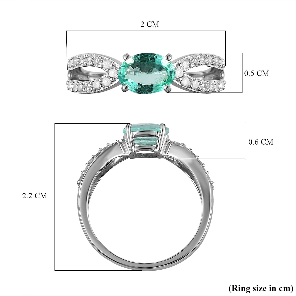 9K White Gold Kagem Zambian Emerald and Diamond Ring 1.00 Ct.