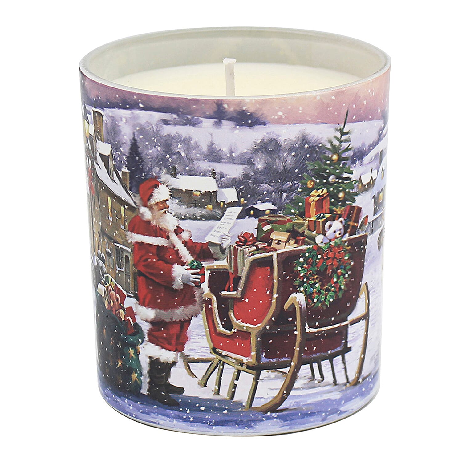 The Leonardo Collection Santa Candle (Size 8x8x9 cm) - Multi