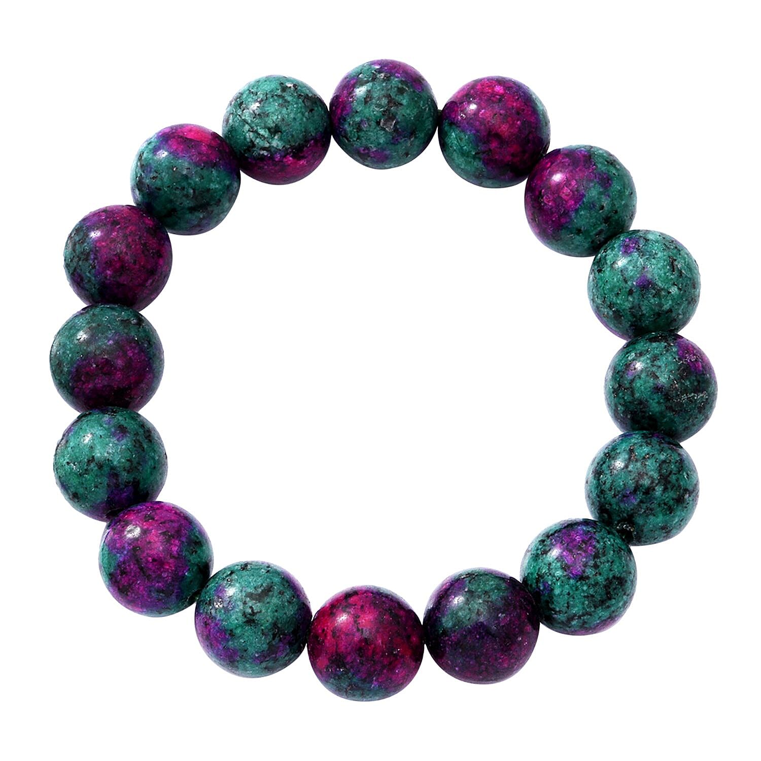 Natural Ruby Zoisite Beads Stretchable Bracelet (Size 7.50) 100.00 Ct.