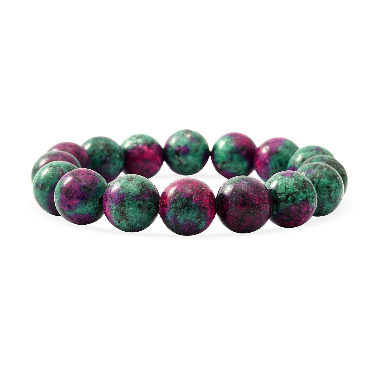 Natural Ruby Zoisite Beads Stretchable Bracelet (Size 7.50) 100.00 Ct.