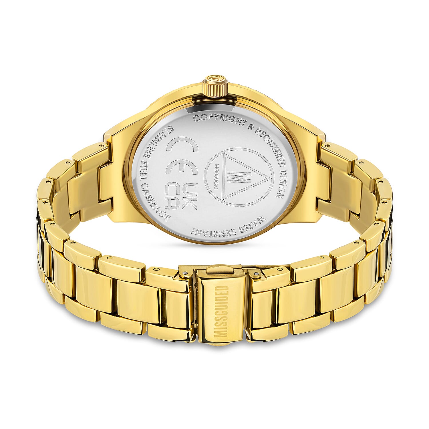 MISSGUIDED Grey Dial Watch with Yellow Gold Chain Strap