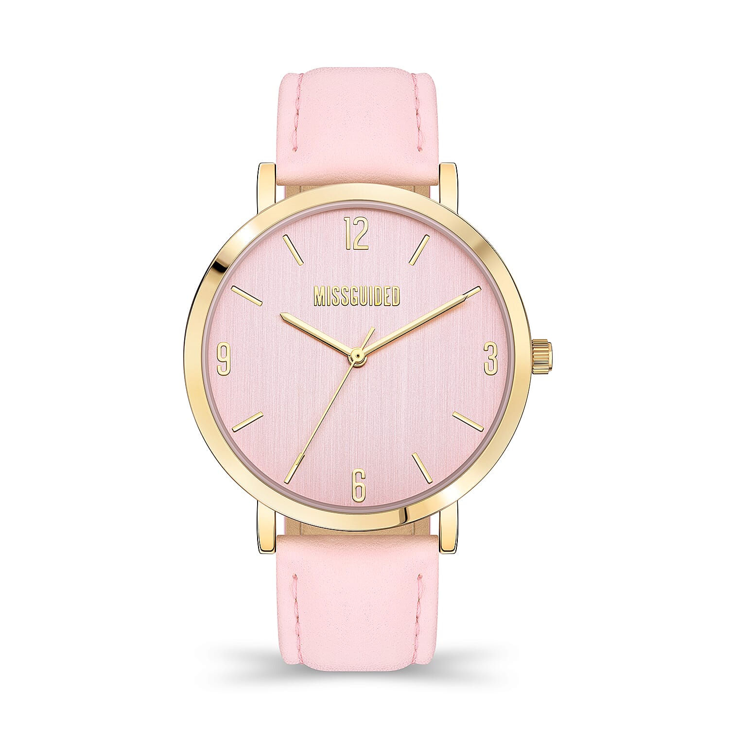 MISSGUIDED Pink Dial Watch with Pink Colour Strap