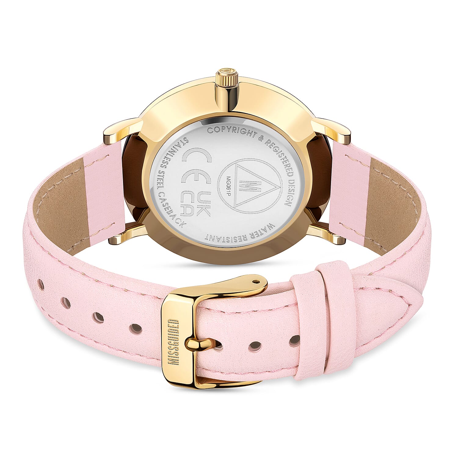 MISSGUIDED Pink Dial Watch with Pink Colour Strap