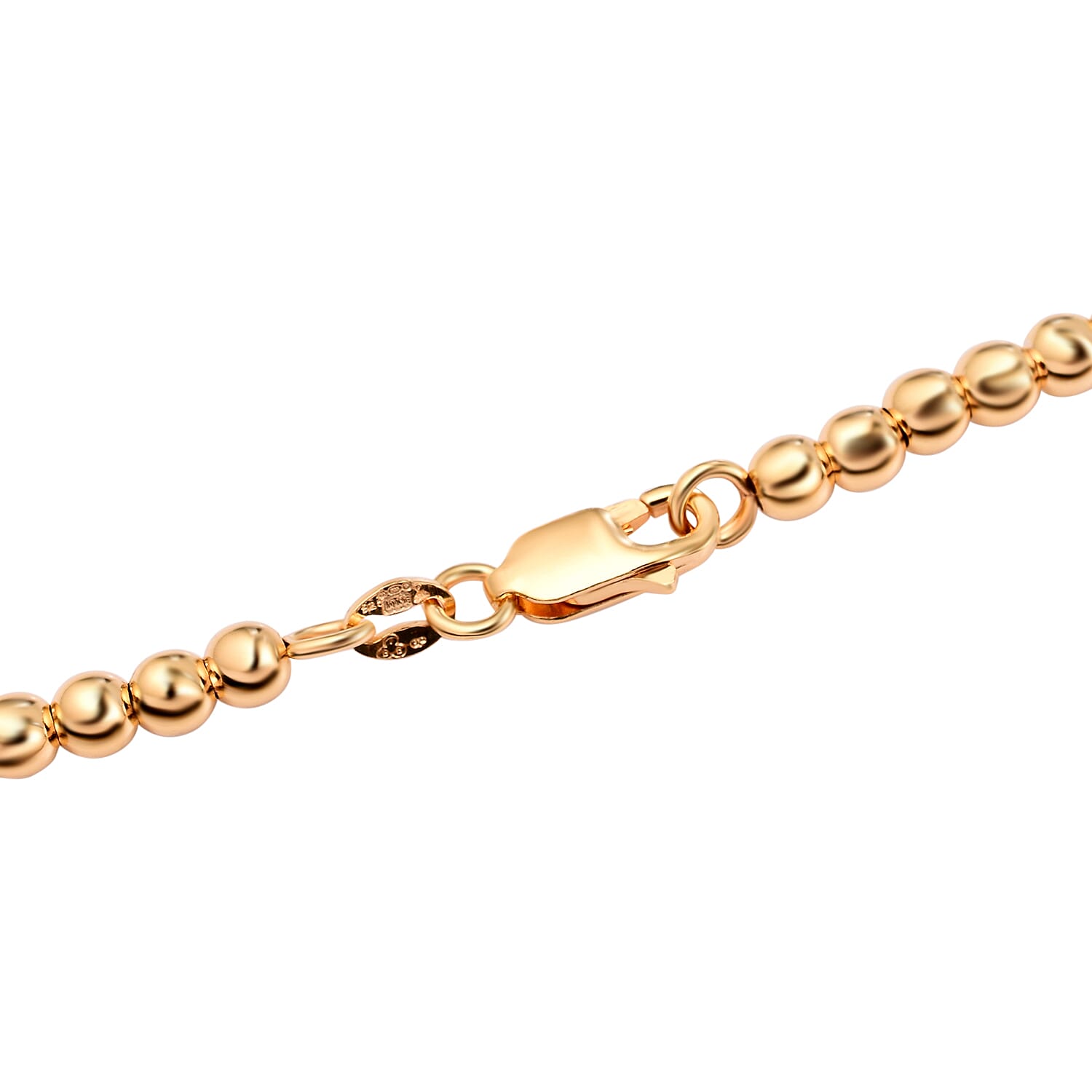 Close Out - Yellow Gold Overlay Sterling Silver Balls Necklace (Size - 17) 14.7 Grams