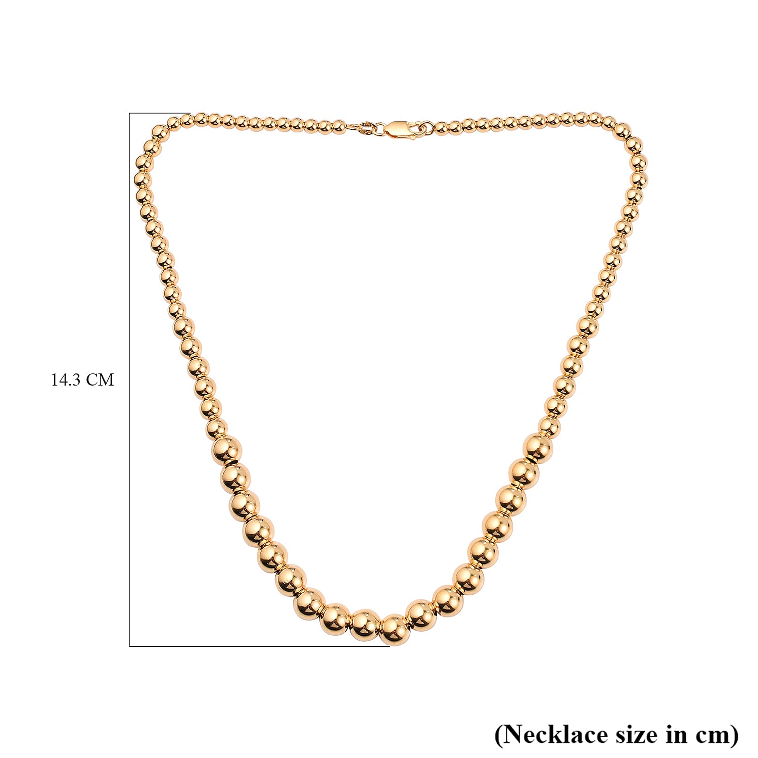 Close Out - Yellow Gold Overlay Sterling Silver Balls Necklace (Size - 17) 14.7 Grams