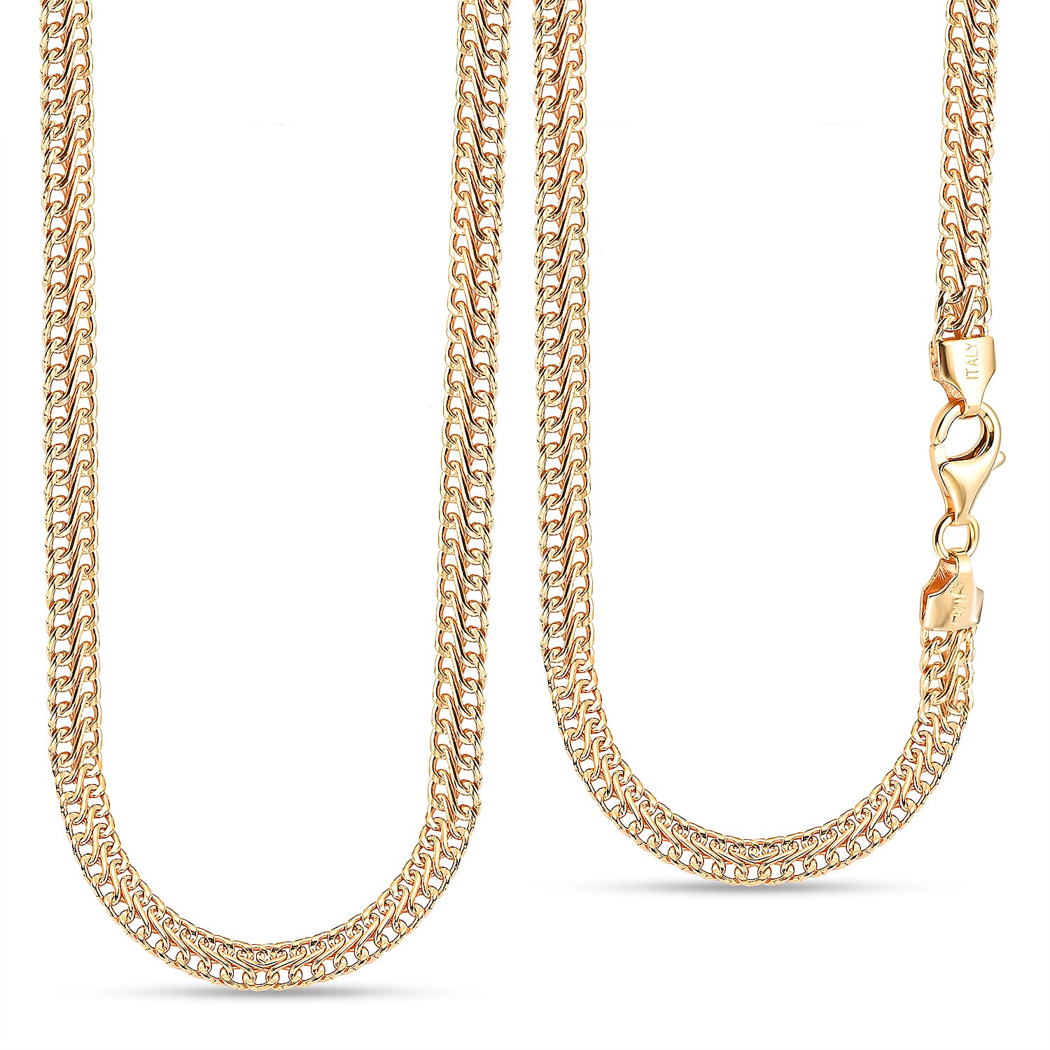 Hatton Garden Close Out Deal- Yellow Gold Overlay Sterling Silver Infinity Link Necklace (Size - 18) with Lobster Clasp, Silver Wt. 17.00 Gms