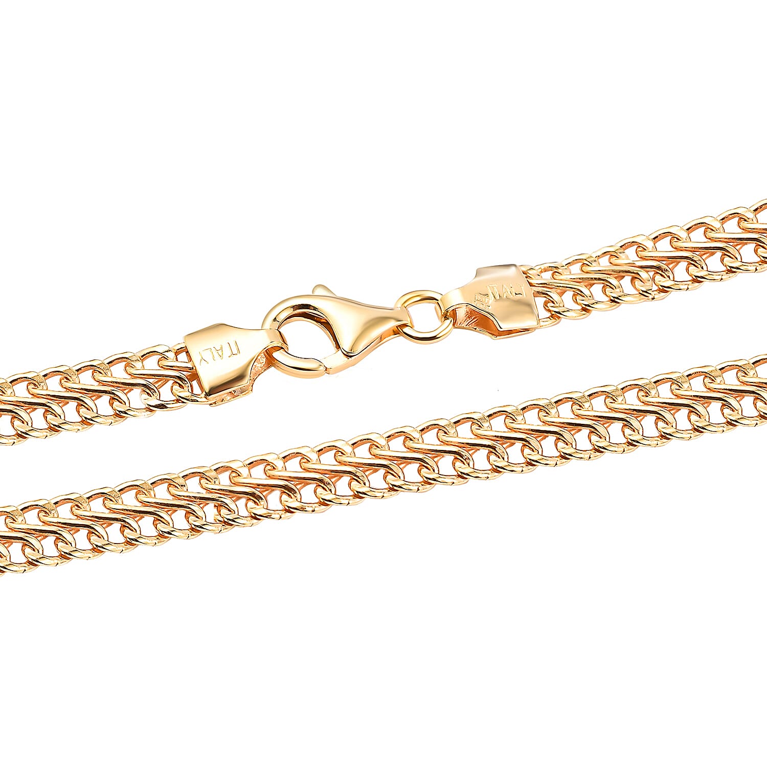 Hatton Garden Close Out Deal- Yellow Gold Overlay Sterling Silver Infinity Link Necklace (Size - 18) with Lobster Clasp, Silver Wt. 17.00 Gms
