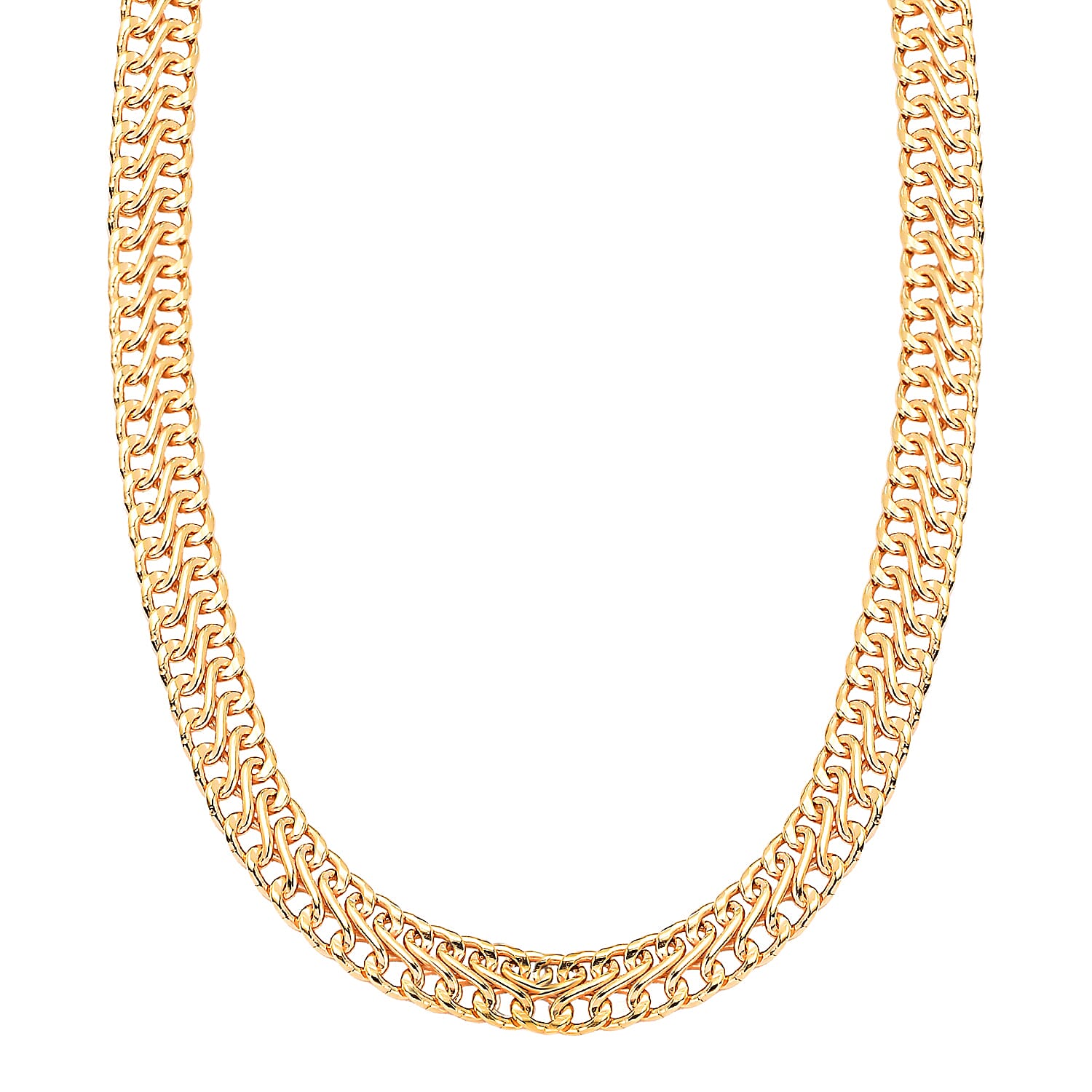 Hatton Garden Close Out Deal- Yellow Gold Overlay Sterling Silver Infinity Link Necklace (Size - 18) with Lobster Clasp, Silver Wt. 17.00 Gms