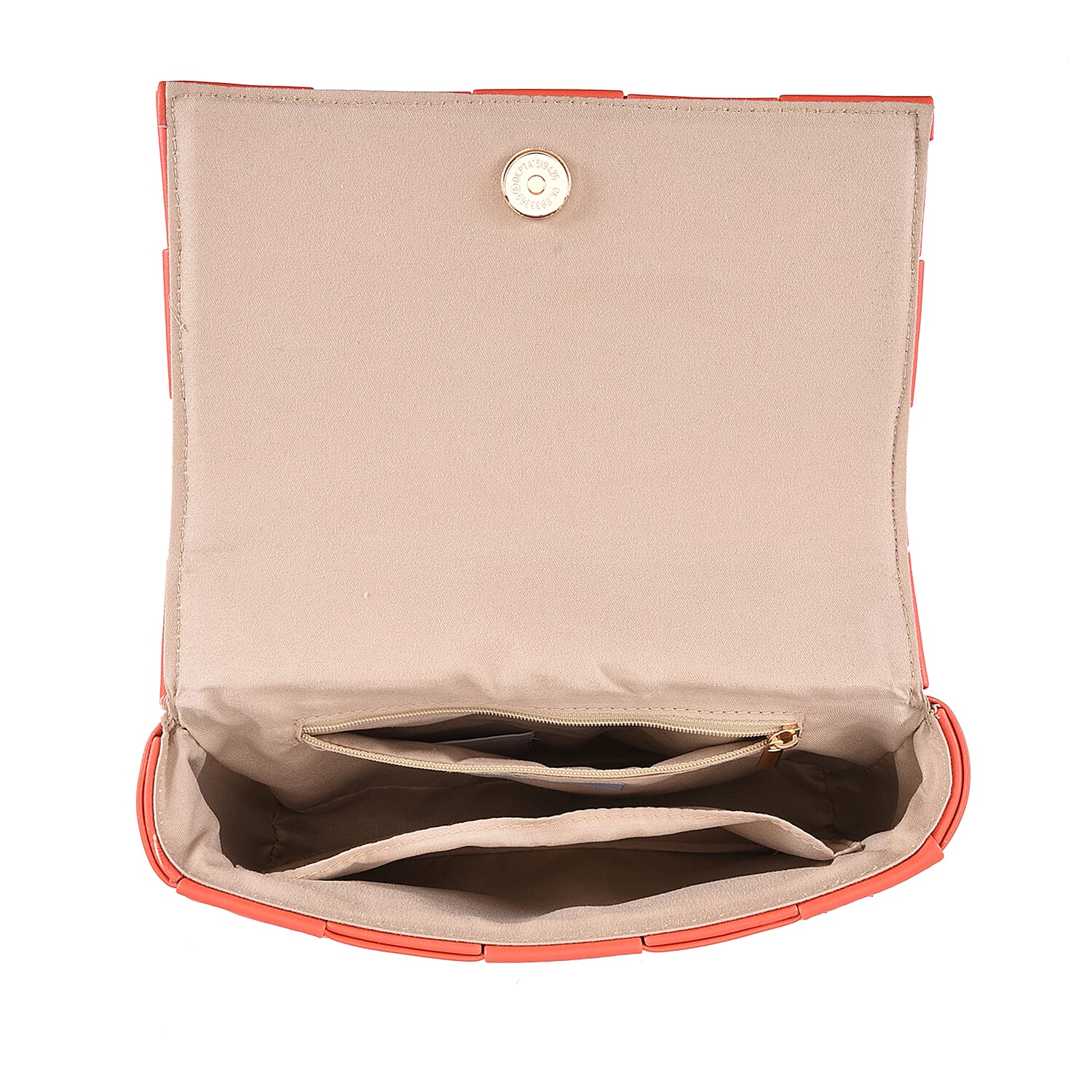 Geometrical Convertible Crossbody Bag with Metal Chain Handle Drop  - Orange