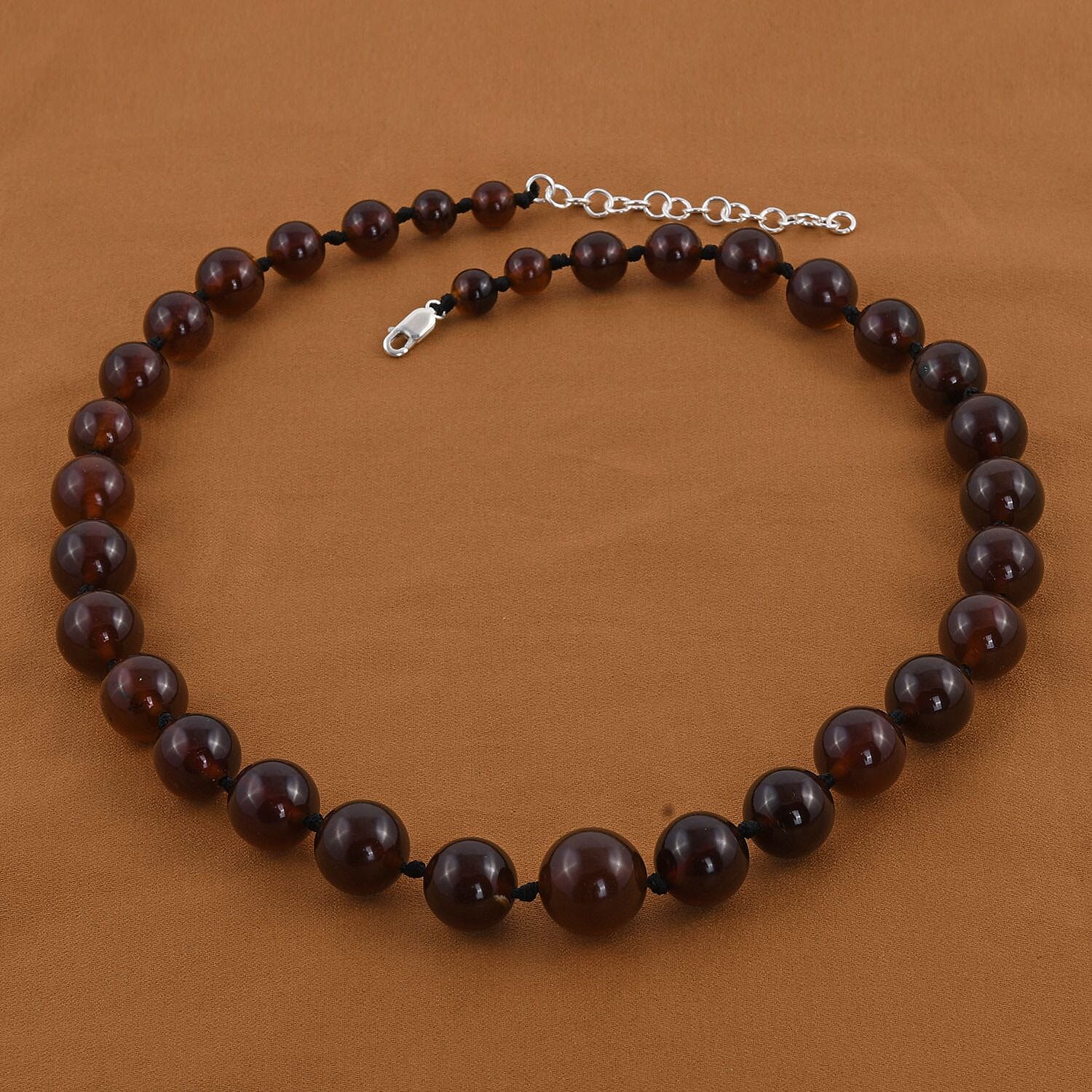 First Time Ever Very Very Rare Blue Mexico Amber Beads Necklace (Size - 20 With 2 Inch Extender) in Sterling Silver