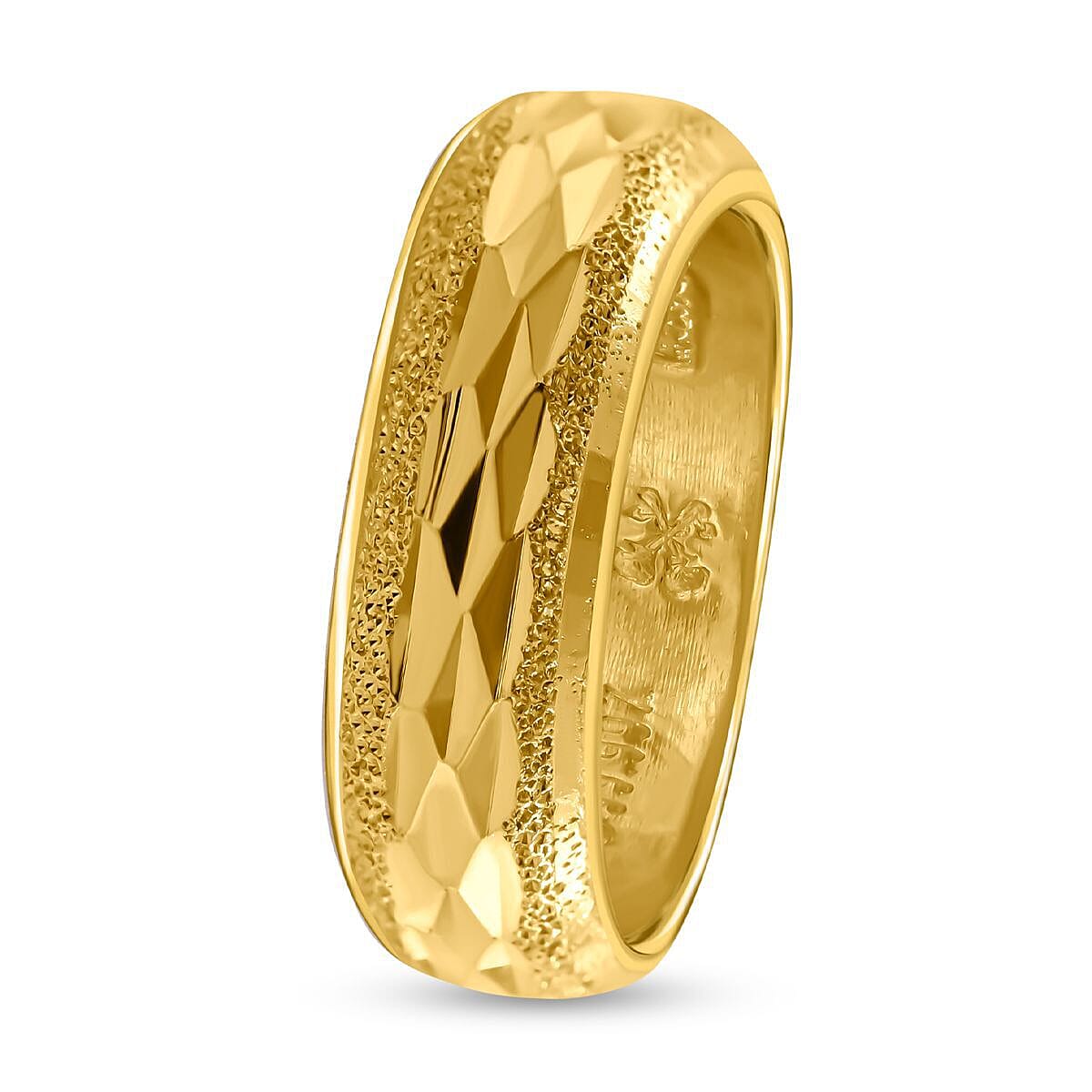 24K Yellow Gold Diamond Cut Ring, Gold Wt 3.80 Gms.