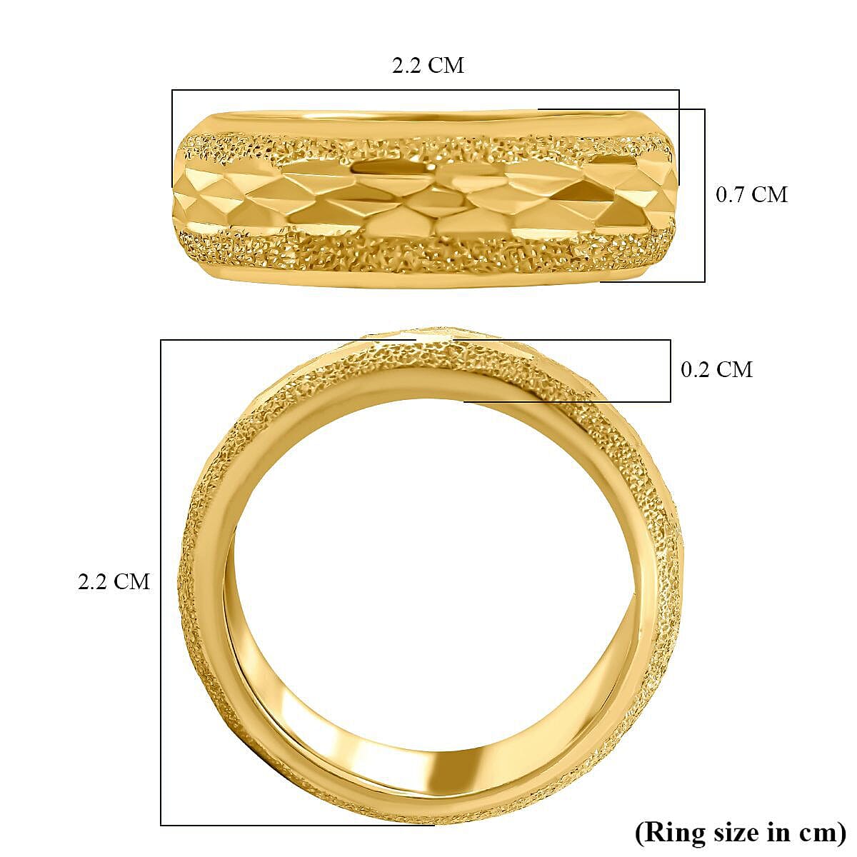 24K Yellow Gold Diamond Cut Ring, Gold Wt 3.80 Gms.