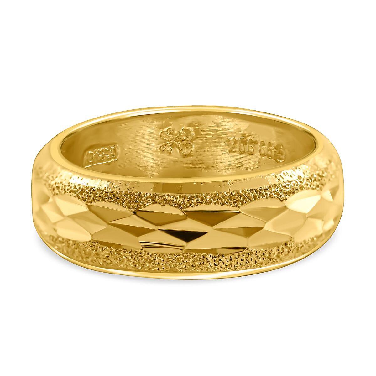 24K Yellow Gold Diamond Cut Ring, Gold Wt 3.80 Gms.