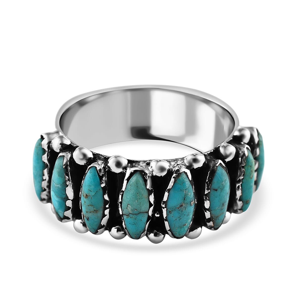 Santa Fe Collection - Turquoise Ring in Sterling Silver 3.28 Ct.