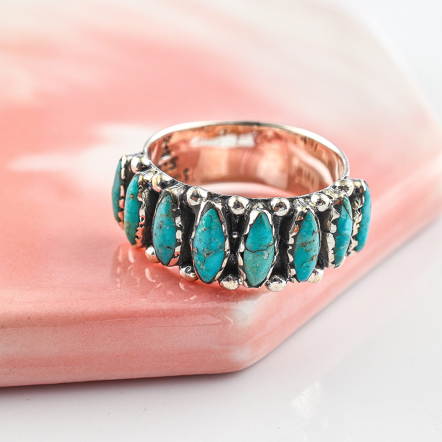 Santa Fe Collection - Turquoise Ring in Sterling Silver 3.28 Ct.
