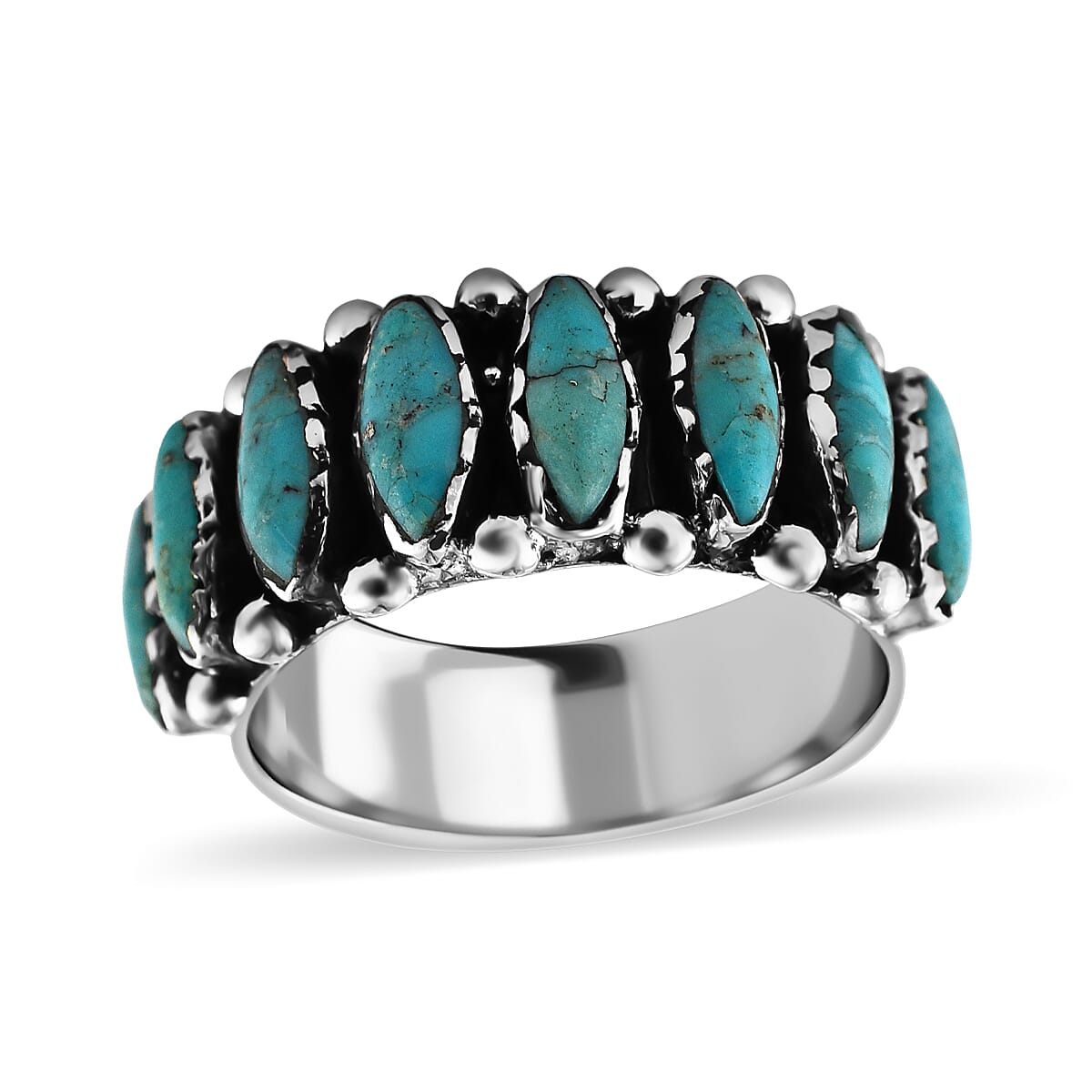 Santa Fe Collection - Turquoise Ring in Sterling Silver 3.28 Ct.