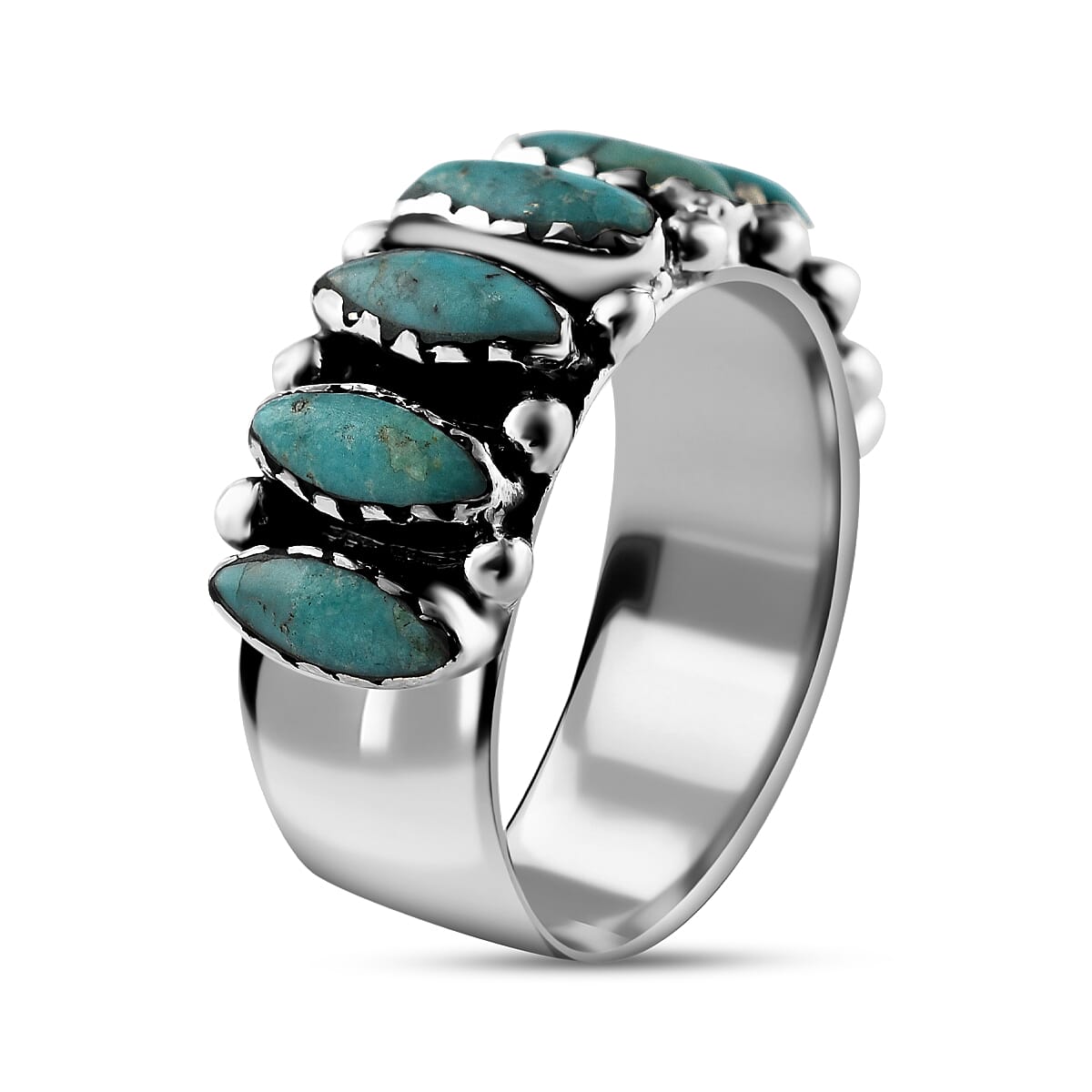 Santa Fe Collection - Turquoise Ring in Sterling Silver 3.28 Ct.