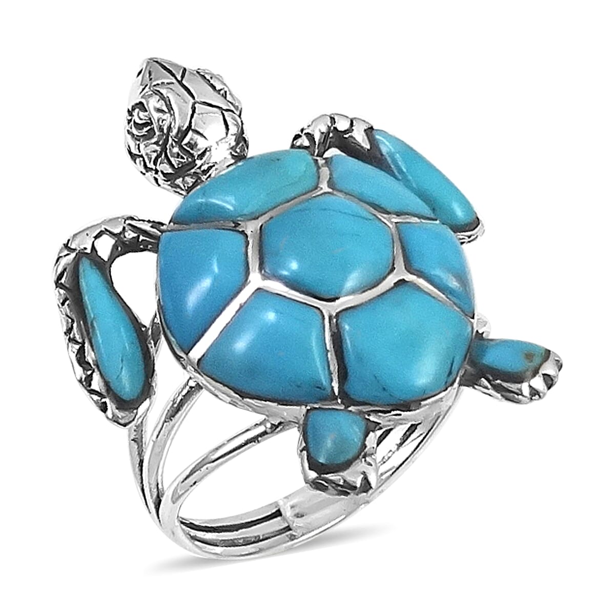Turquoise Ring Sterling Silver, Silver Wt.6.2 Gms  2.760  Ct.