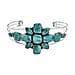 Santa Fe Collection - Kingman Turquoise Cuff Bangle (Size 6.5) in Sterling Silver 15.00 Ct, Silver Wt. 20.00 Gms