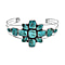 Santa Fe Collection - Kingman Turquoise Cuff Bangle (Size 6.5) in Sterling Silver 15.00 Ct, Silver Wt. 20.00 Gms