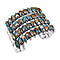Santa Fe Collection - Spiny Turquoise Cuff Bangle (Size 7) in Sterling Silver 20.00 Ct, Silver Wt. 50.00 Gms