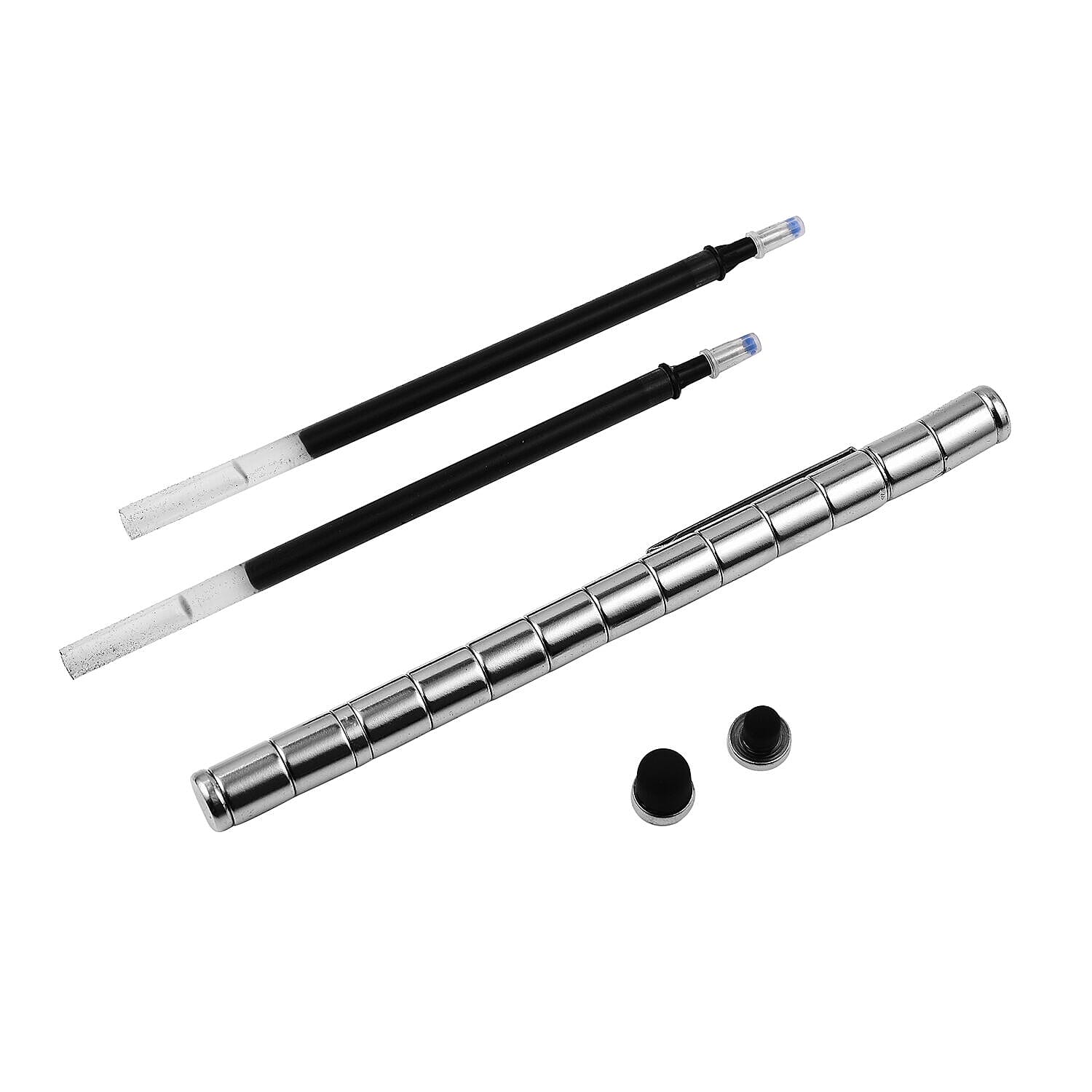 TJC Magnetic Polar Fidget Pen with Two Refills - Silver