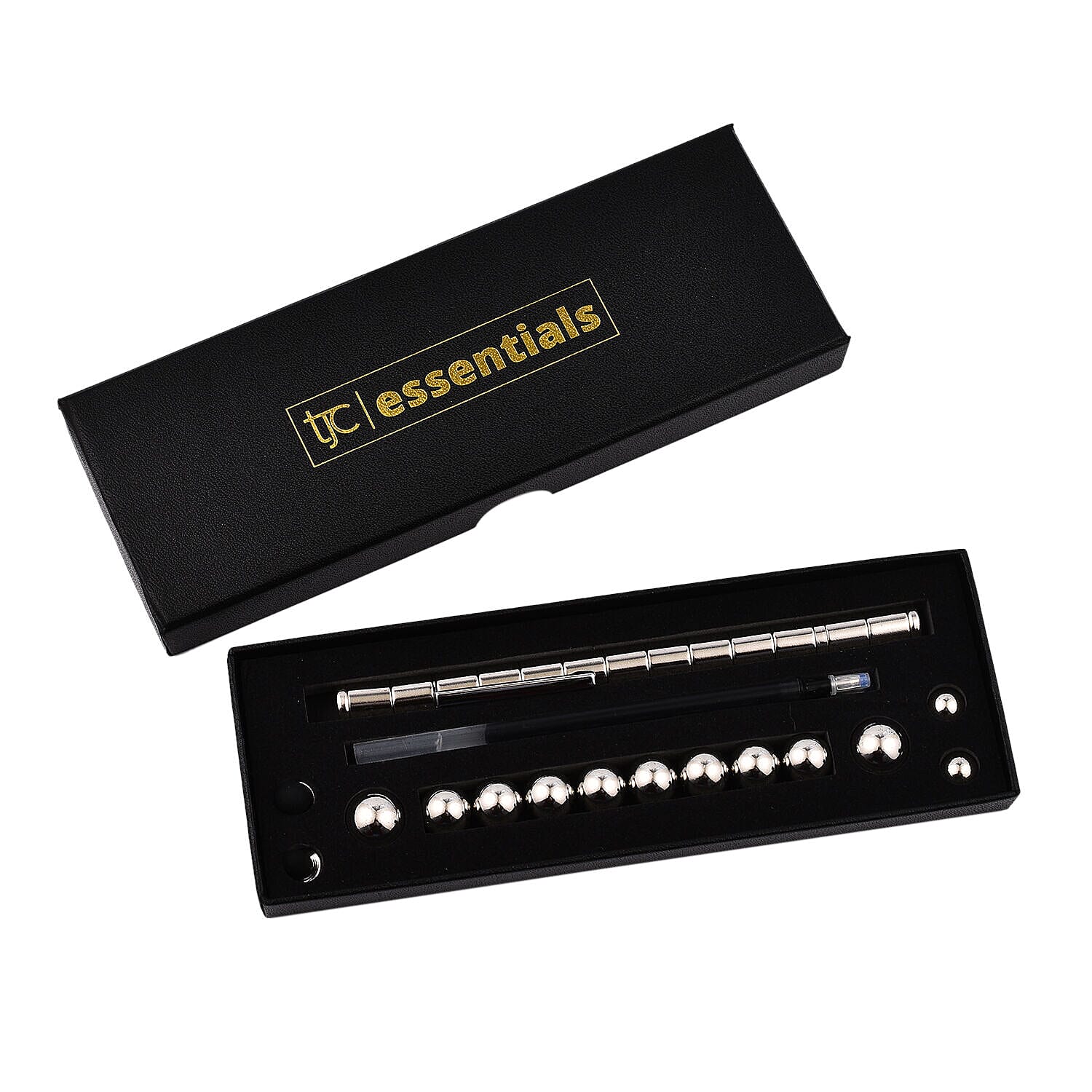 TJC Magnetic Polar Fidget Pen with Two Refills - Silver