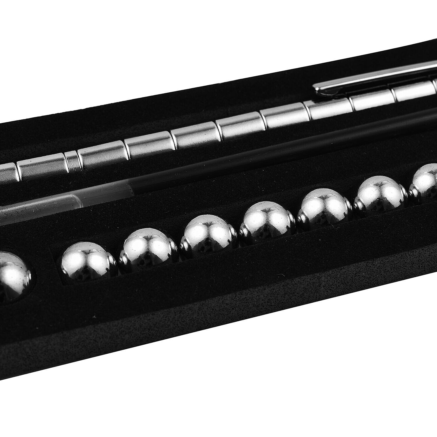 TJC Magnetic Polar Fidget Pen with Two Refills - Silver