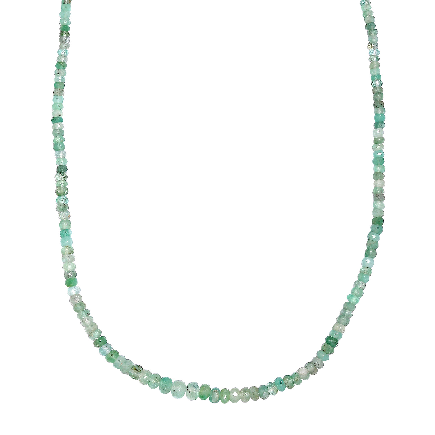 Closeout - 10K Yellow Gold Boyaca Colombian Emerald Beads Necklace