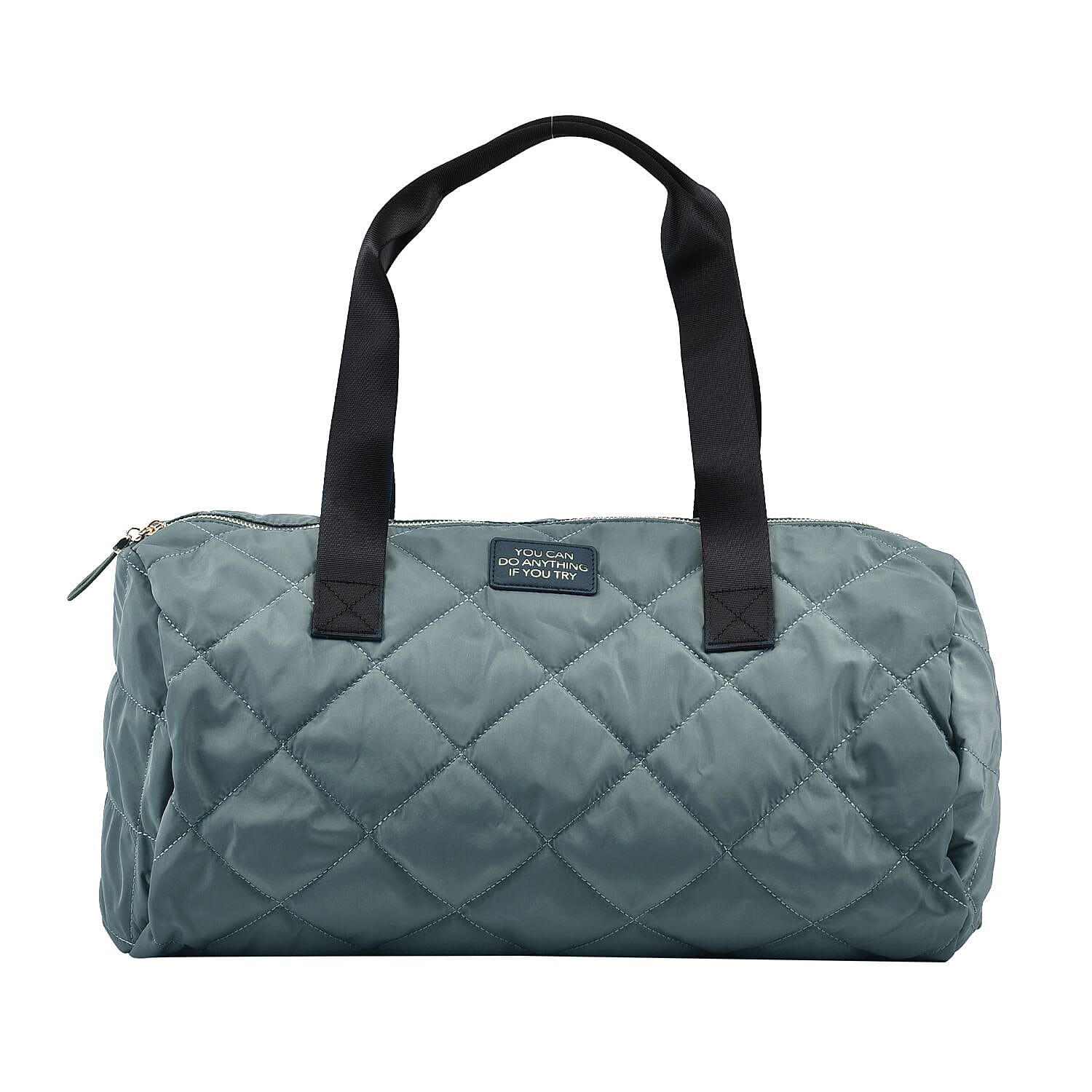 Close Out - Quilted Pattern Duffle Bag (Size 47x17x30 Cm) - Dark Green