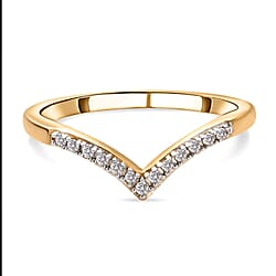 Diamond Wishbone Ring in Sterling Silver 0.080 Ct