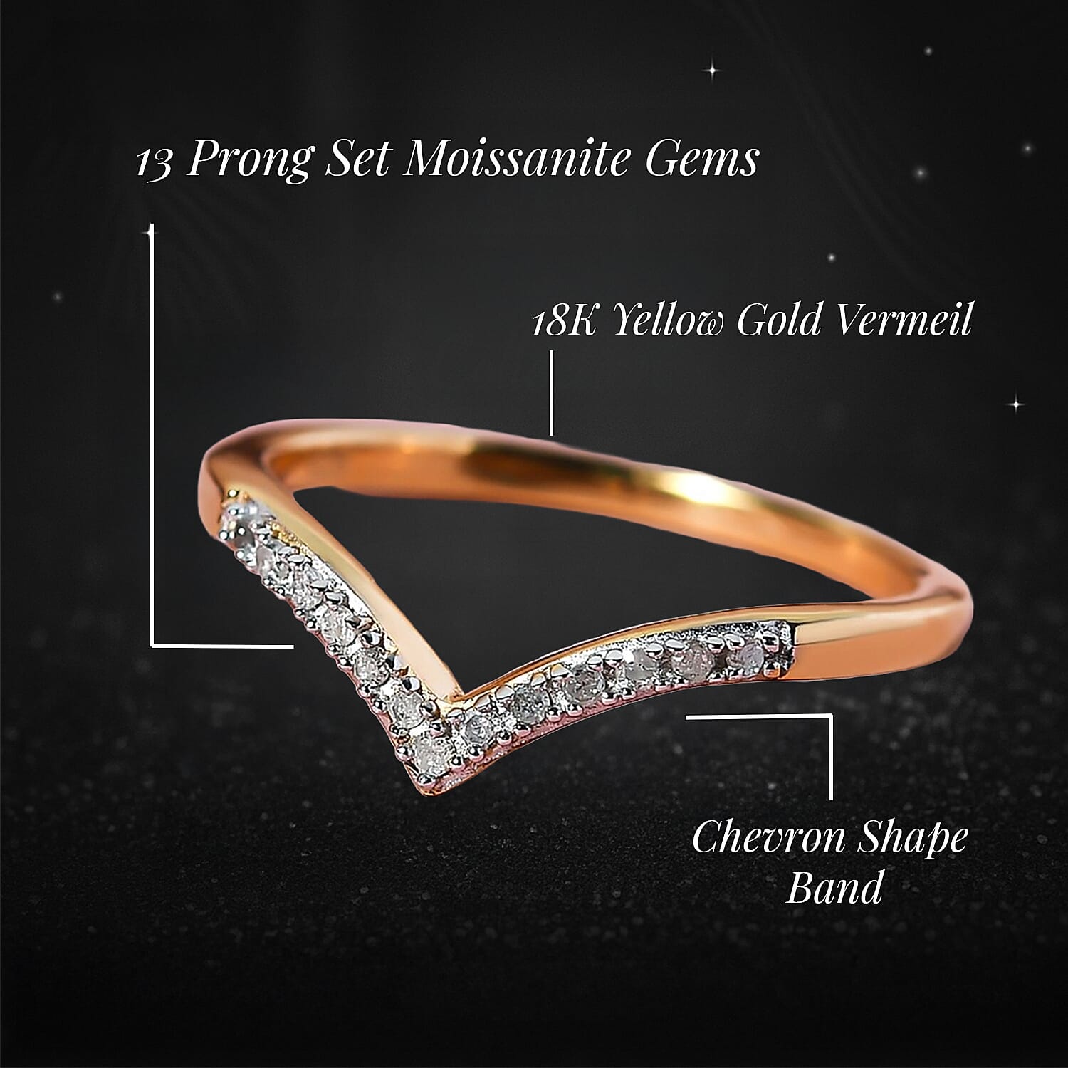 Diamond Wishbone Ring in Sterling Silver 0.080 Ct